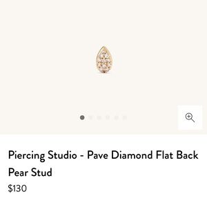 Piercing Studio - Pave Diamond Flat Back
Pear Stud
